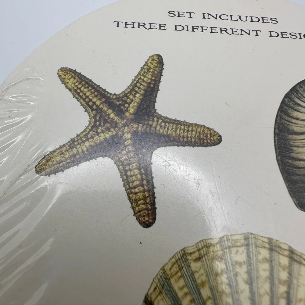 Cake Kitchen Papers Starfish Coasters - Cream Nautical Beach Surf Beachcomber